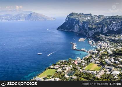 View of the Tyrrhenian Sea from the island of Capri.