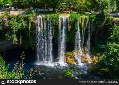 View of the waterfall Upper Duden in the city of Antalya.