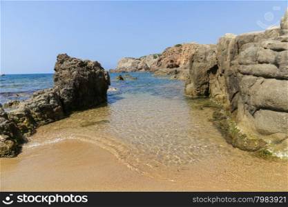 View of the wonderful beach of Capo Pecora, Sardinia