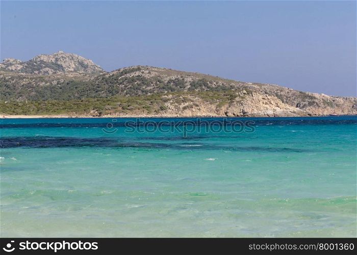 View of the wonderful beach of Spiaggia di Tuerredda, Sardinia