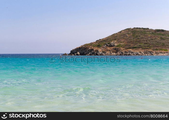 View of the wonderful beach of Spiaggia di Tuerredda, Sardinia