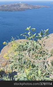 View of Thira at Santorini island in Greece.