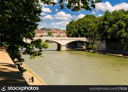 view of Tiber, Rome, Italy