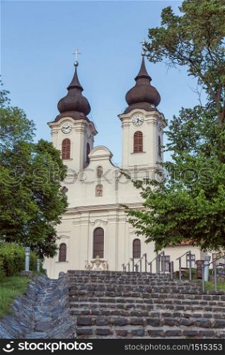 View of Tihany Abbey at Lake Balaton in Hungary