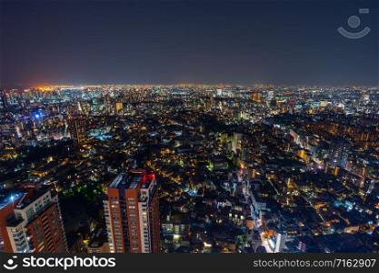 view of Tokyo city at twilight, Japan