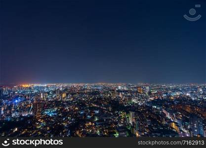 view of Tokyo city at twilight, Japan