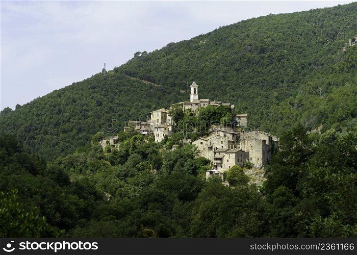 View of Torri in Sabina, historic town in Rieti province, Lazio, Italy