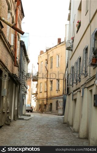 View of traditional narrow streets of Old Tbilisi