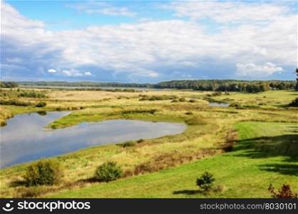 View of valley of Soroti river near the village Mikhailovskoye, Pushkinskiye Gory Reserve, Russia