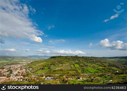 View of Valley of Vineyards from Medieval Castle Orvieto