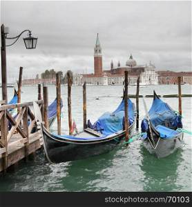 View of Venice at overcast day, Italy