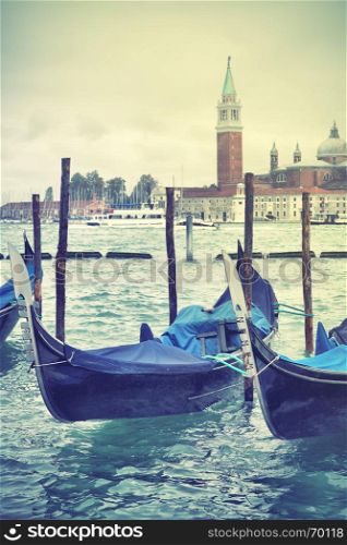 View of Venice, Italy. Retro style filtred image. Shallow DOF!