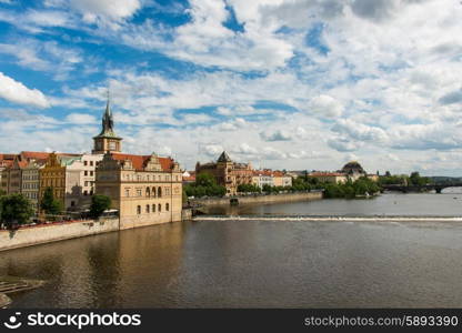 View of Vltava river in Prague