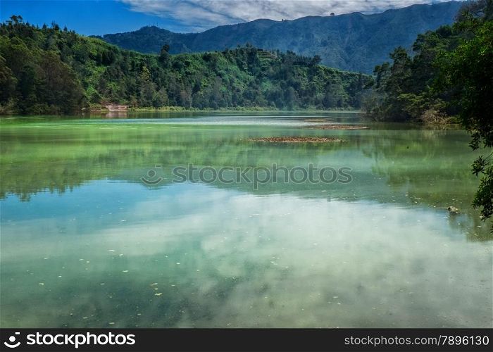 View of volcanic lake in Central Java, Indonesia