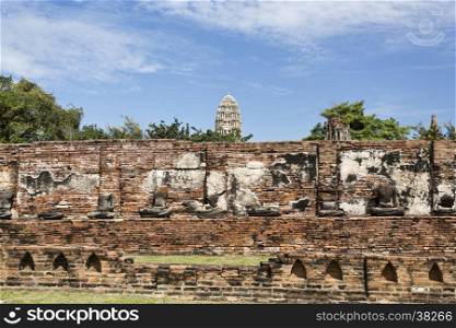 View of Wat Ratchaburana seen from the Wat Mahathat Temple in Ayutthaya, Thailand