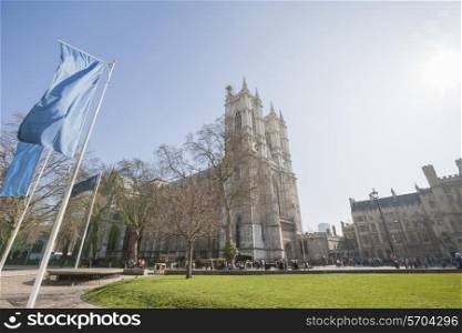 View of Westminster Abbey in London; England; UK