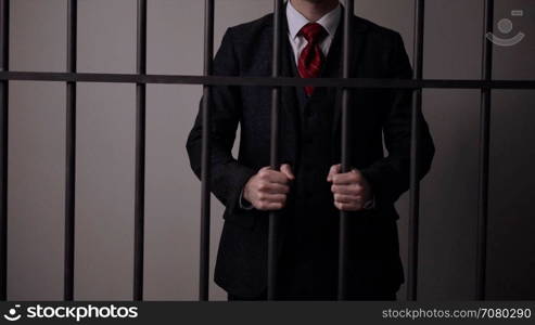 View of white collar criminal in prison