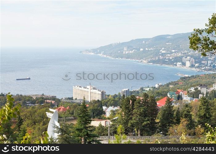 View of Yalta city from Massandra region in Crimea