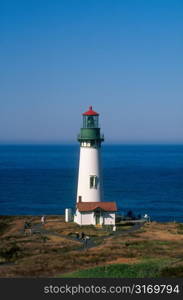 View of Yaquina Head Lighthouse on a Clear Day