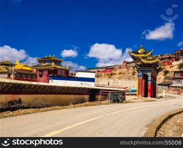 View of Yarchen Gar Monastery in Sichuan, China