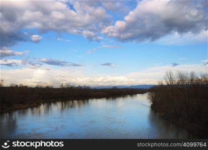 View on a Veliak Morava river in Serbia.