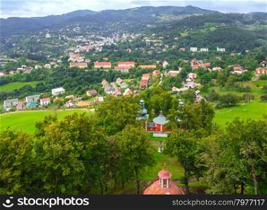 View on Banska Stiavnica (Slovakia) from Banskostiavnicka kalvaria hill