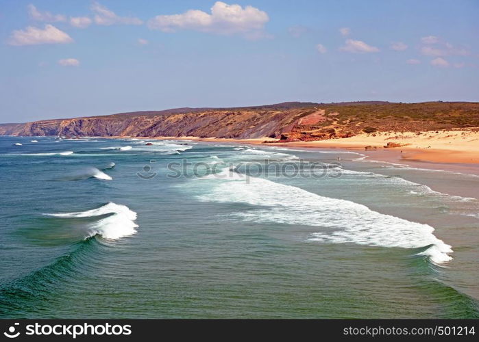 View on Carapateira beach on the westcoast in Portugal