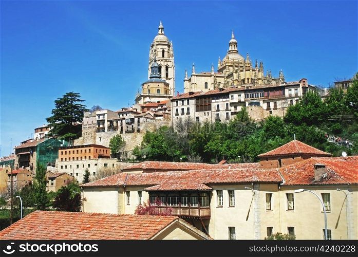 View on Cathedral in Segovia, Spain