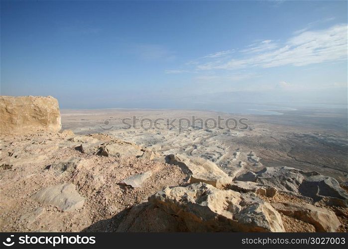 View on dead sea from Masada Israel