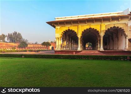 View on Diwan-i-Aam, Hall of Public Audience in Red Fort of Agra, India.. View on Diwan-i-Aam, Hall of Public Audience in Red Fort of Agra, India