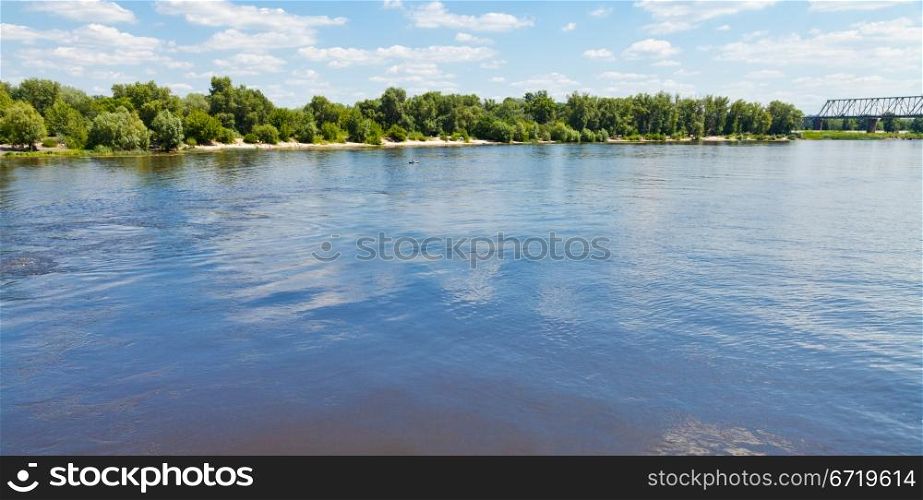 view on Dnieper River in Kiev, Ukraine