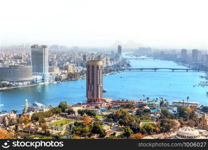 View on Gezira island of Cairo in Egypt.. View on Gezira island of Cairo in Egypt