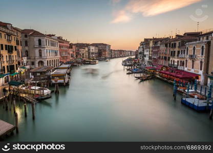 View on Grand Canal from Rialto Bridge, Venice, Italy