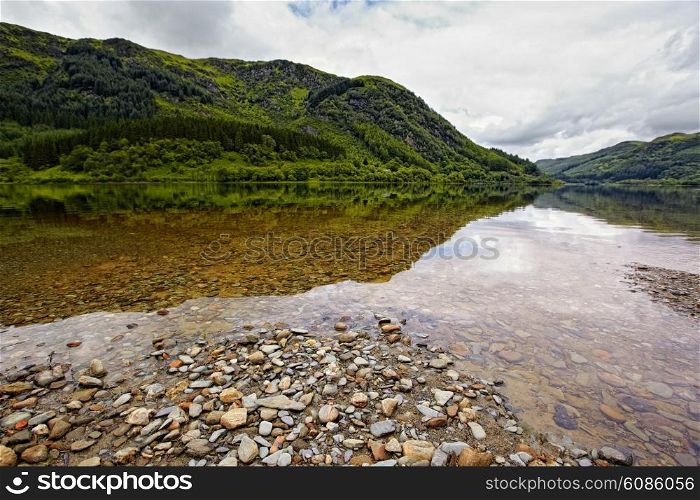 view on Loch Lubnaig with reflection, Scotland