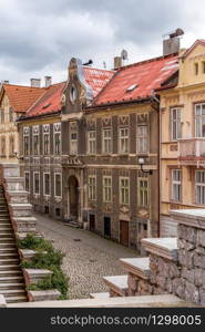 View on Loket town with medieval royal castle near Karlovy Vary Resort in Czechia