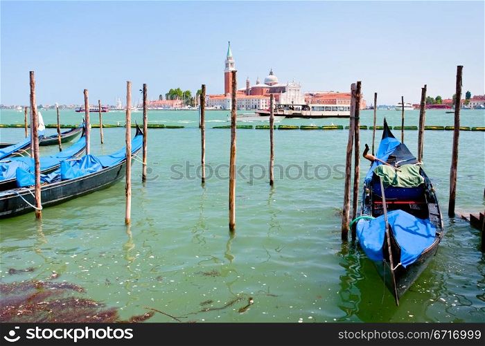 view on San Giorgio Maggiore through San Marco Canal, Venice, Italy