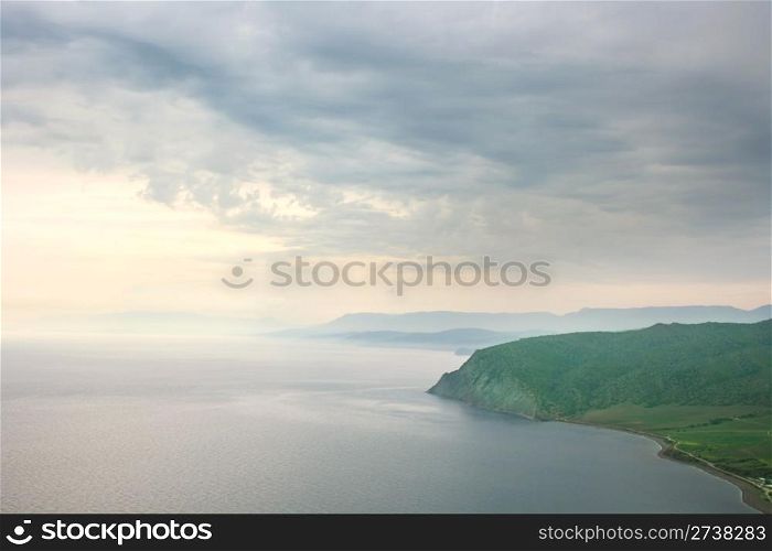 view on sea and mountain in the sunset. Crimea. Ukraine