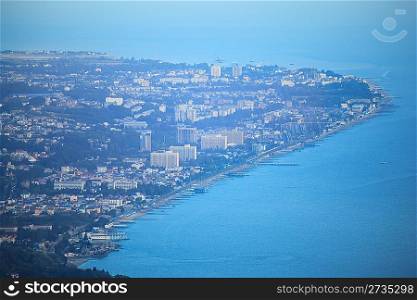 View on Sochi from air