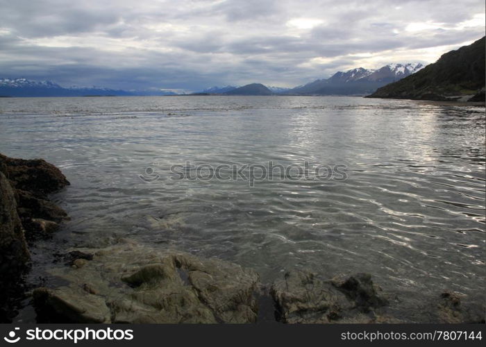 View on the Beagle channel near Ushuaia, Argentina