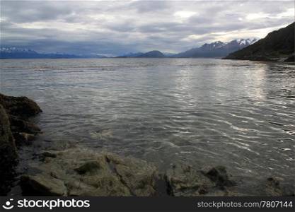 View on the Beagle channel near Ushuaia, Argentina