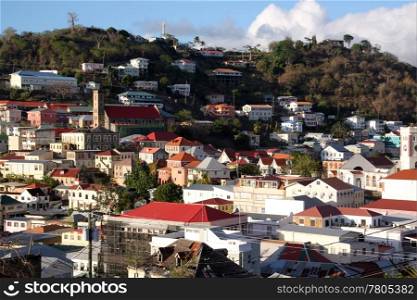 View on the capital of caribean island Grenada