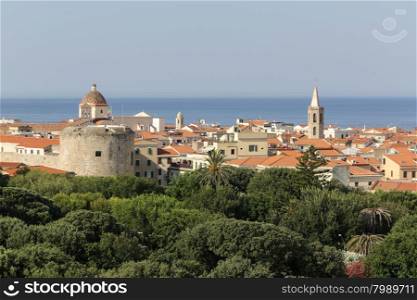 View on the city of Alghero in Sardinia