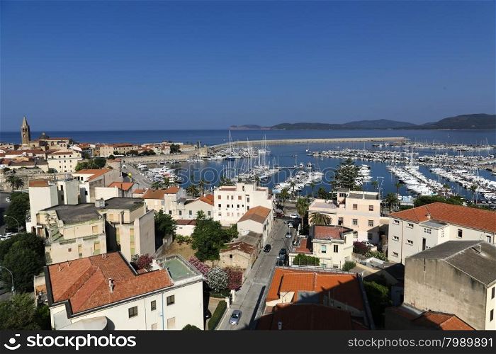 View on the city of Alghero in Sardinia