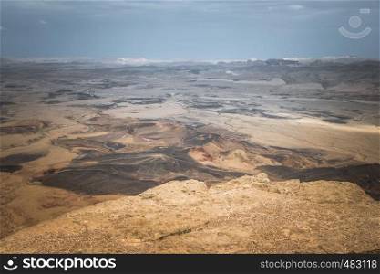 view on the negev desert in israel from mitzpe ramon. view from mitzpe ramon on th desert