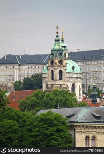 view on the old Prague, Czech Republic, St. Nicholas Temple