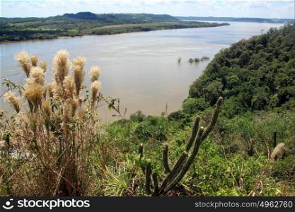 View on the river Parana on the border Argentina and Paraguay