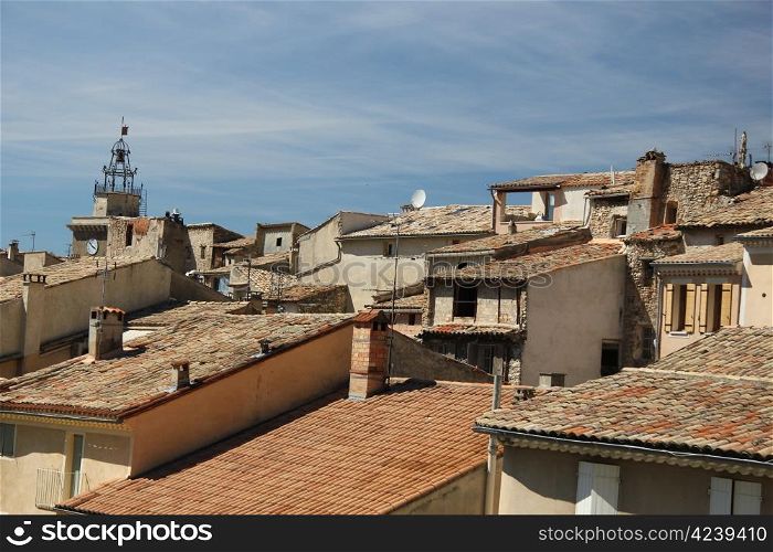 View on the rooftops of Nyons in the Provence, France