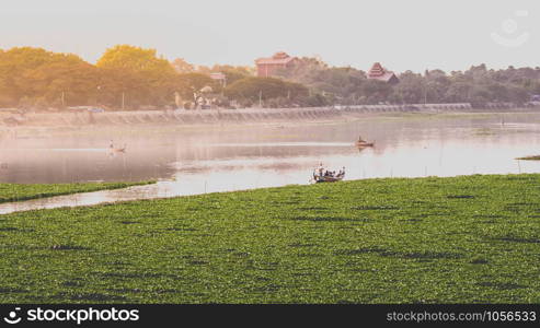 View on U Bein Bridge in Mandalay, Myanmar