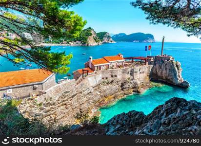 View on Venetian fortress in Petrovac from above, Montenegro. Venetian fortress in Petrovac