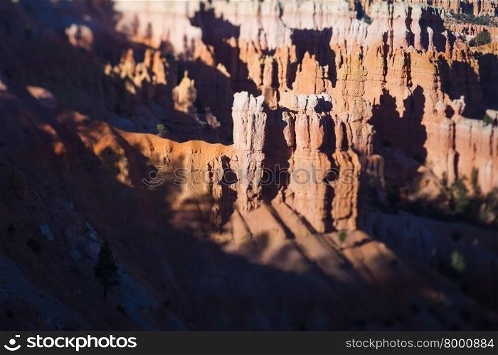 View over Bryce Canyon Utah, tilt shift effect